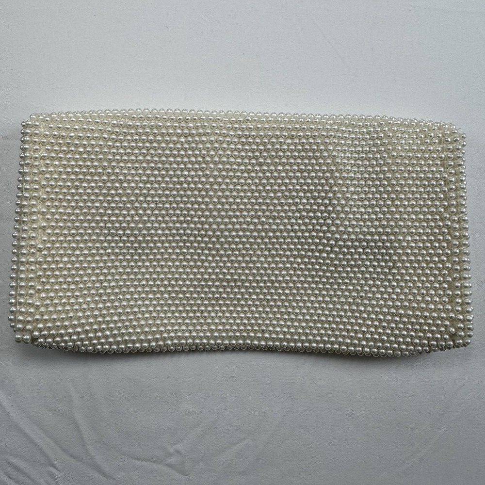 Vtg Faux Pearl Bags By Susan Beaded Japan‎ 1950s Coin Purse Clutch - Picture 3 of 11